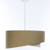 Pendelleuchte rund Ø 60 cm E27 Beige Creme Stoff verstellbar