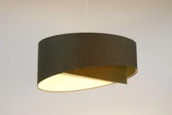 Pendelleuchte rund Ø 50 cm E27 Grau Stoff Modern verstellbar