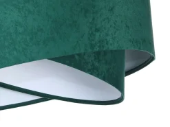 Pendelleuchte rund Ø 50 cm E27 Stoff Velours Optik Grün Weiß