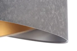 Pendelleuchte rund Ø 50 cm Grau Silber Beige Gold E27 Stoff