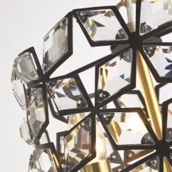 Pendelleuchte rund Ø 25 cm 2x E14 in Messing Schwarz