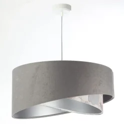 Pendelleuchte rund D: 50 cm Stoff Velours Optik KARIM