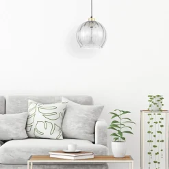 Pendelleuchte rund Glas Ø 25 cm höhenverstellbar E27