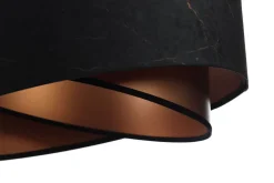 Pendelleuchte rund Stoff D: 50 cm E27 in Schwarz Kupfer