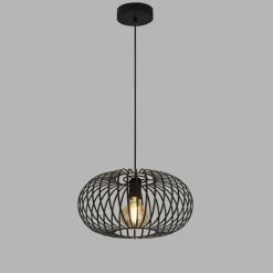 Pendelleuchte Schwarz Ø 39 cm Metall Schirm E27 ERIC