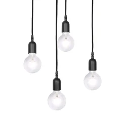 Pendelleuchte Schwarz Ø 40 cm Messing Eisen verstellbar E27