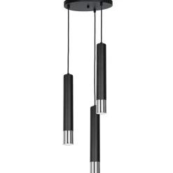 Pendelleuchte Schwarz Chrom 3 flammig GU10 Modern