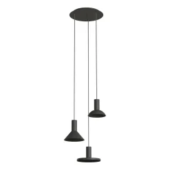 Pendelleuchte Schwarz 3-flammig GU10 Metall verstellbar