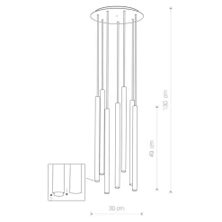 Pendelleuchte Schwarz 7-flmg Esstisch Lampe CULT