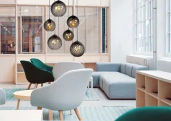 Pendelleuchte Schwarz Glas Metall verstellbar bis 3,5 m