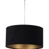 Pendelleuchte Schwarz Gold Stoff Retro Esstisch