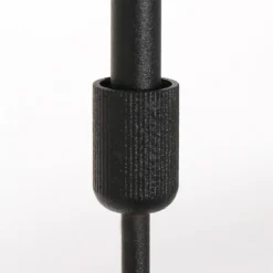 Pendelleuchte Schwarz Grau Metall Stoff 140 cm wohnlich