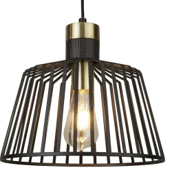 Pendelleuchte Schwarz Messing E27 Ø 30 cm Metall