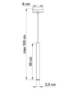 Pendelleuchte Schwarz Metall Ø2,5cm schmal G9 PETERA