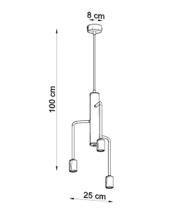 Pendelleuchte Schwarz Metall Retro 3-flammig E27 NERVIA
