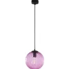 Pendelleuchte Schwarz Rosa E27 Glas Metall Modern