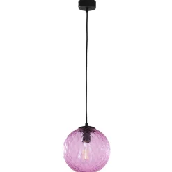Pendelleuchte Schwarz Rosa E27 Glas Metall Modern