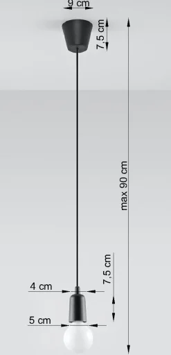 Pendelleuchte Schwarz verstellbar bis 90cm E27 NESSA