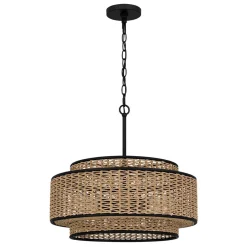 Pendelleuchte Seil Metall D: 50,8 cm H: max. 233,3 cm Boho