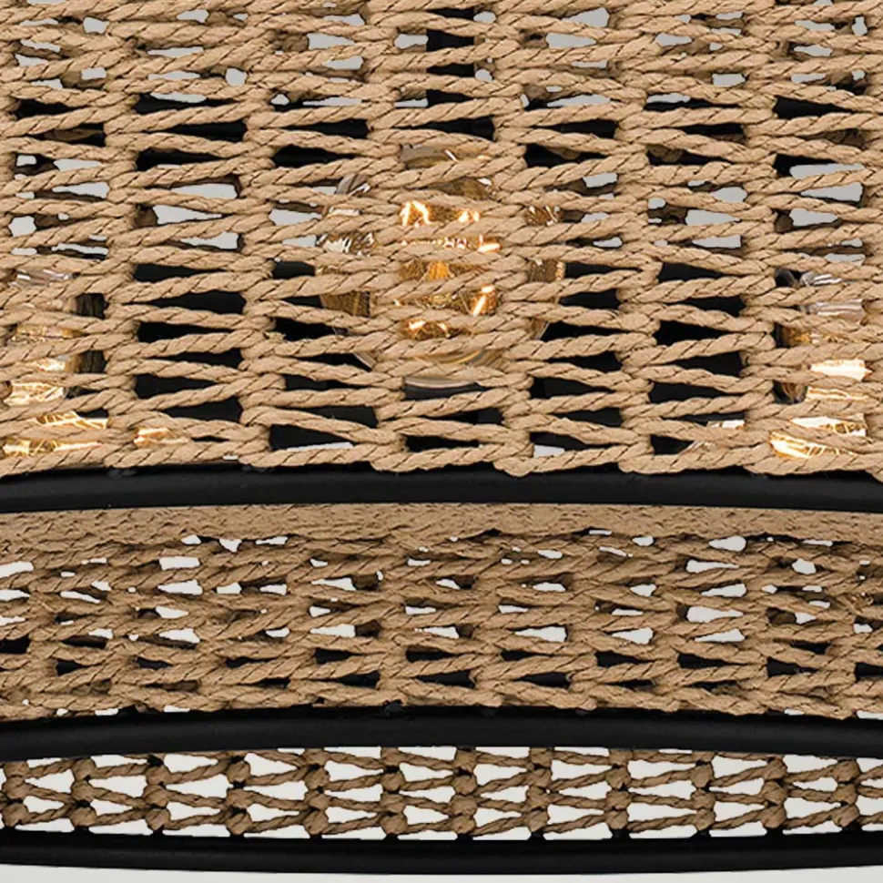 Pendelleuchte Seil Metall D: 50,8 cm H: max. 233,3 cm Boho