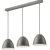 Pendelleuchte Silber Metall 3-flmg Retro Esstisch