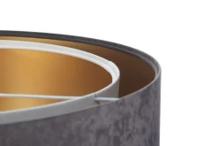 Pendelleuchte Stoff Dunkelgrau Gold E27 rund Ø 50 cm