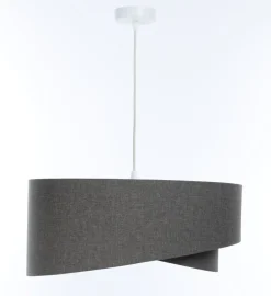 Pendelleuchte Stoff E27 Ø 45 cm rund Grau Modern INGRAM