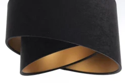 Pendelleuchte Stoff 3-flammig Stoff Schwarz Gold E27