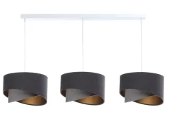 Pendelleuchte Stoff Velours Optik Modern 3-flammig E27