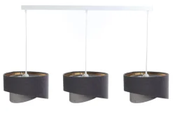 Pendelleuchte Stoff Velours Optik Modern 3-flammig E27