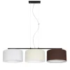 Pendelleuchte Stoff Weiß Ecru Braun E27 100 cm lang