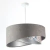 Pendelleuchte Stoffschirm Ø 50 cm Grau Beige Silber E27