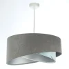Pendelleuchte Stoffschirm Ø 50 cm rund Grau Hellblau Silber