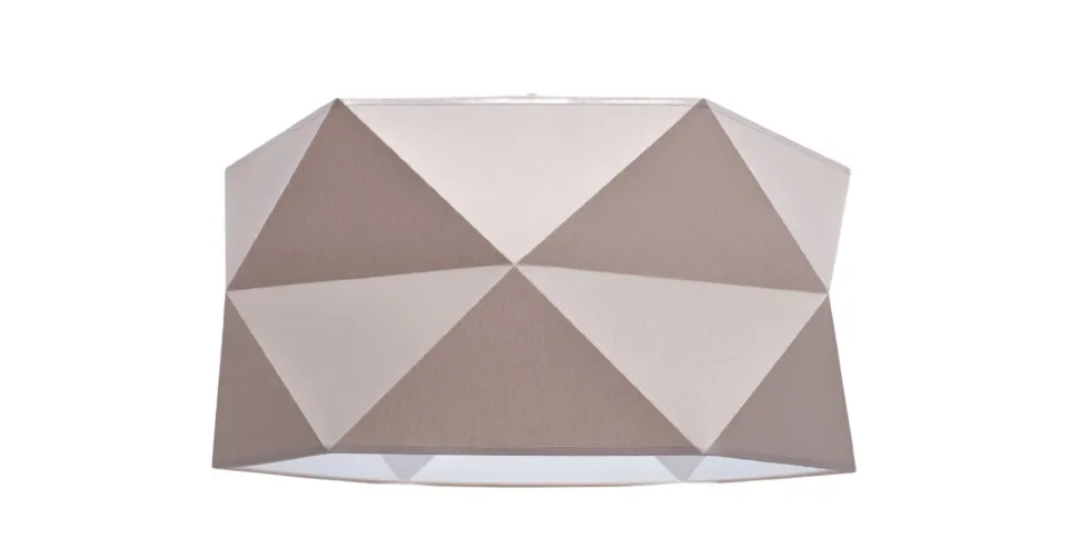 Pendelleuchte Stoffschirm Weiß Braun blendarm E27 L:70