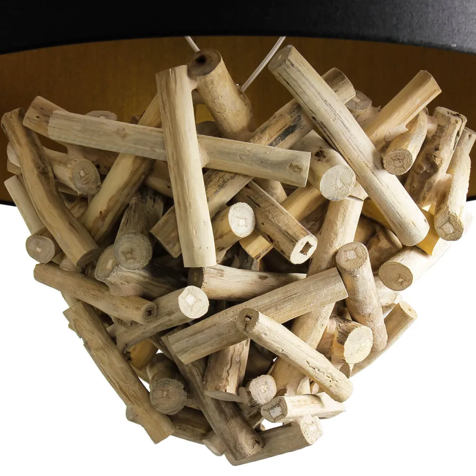 Pendelleuchte Treibholz Stoff Handarbeit Unikat PATTANI