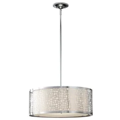 Pendelleuchte VEINE Chrom Seide kürzbar Lampe