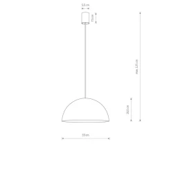 Pendelleuchte verstellbar rund Ø 33 cm Weiß Gold GX53 Metall