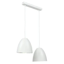 Pendelleuchte Weiß Gold verstellbar E27 2-flammig