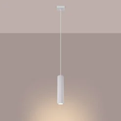 Pendelleuchte Weiß GU10 schmal Ø 8 cm aus Aluminium Modern