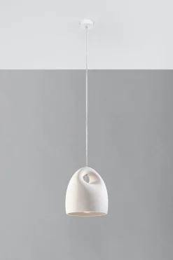 Pendelleuchte Weiß Keramik Ø 25 cm bemalbar E27