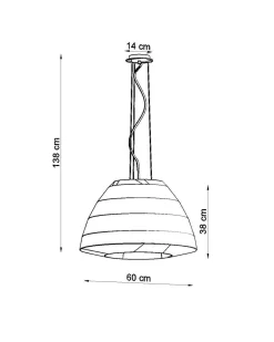 Pendelleuchte Weiß Stoff Glas Ø 60 cm groß 3x E27 DIYA