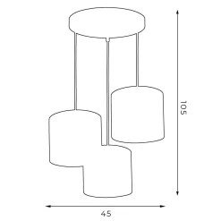 Pendelleuchte Weiß Stoff Metall E27 B:45 cm blendarm