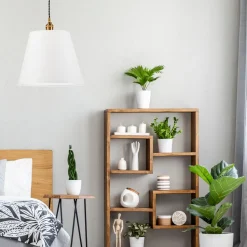 Pendelleuchte Weiß Stoff Schirm Ø 30 cm Vintage