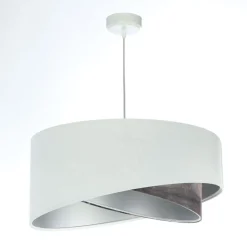 Pendelleuchte Wohnzimmer rund D: 50 cm Stoff Velours Optik