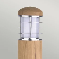 Pollerleuchte außen Edelstahl Holz 67cm Nordic IP55