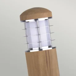 Pollerleuchte Edelstahl Holz 24cm Skandinavisch IP55 E27