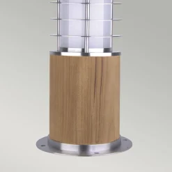 Pollerleuchte Edelstahl Holz 24cm Skandinavisch IP55 E27