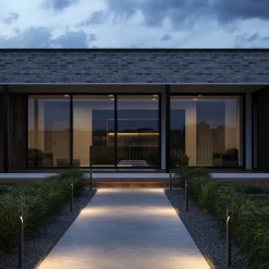 Pollerleuchte LED Metall 60 cm hoch IP65 Graphit rund