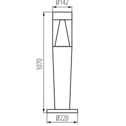 Pollerleuchte Modern IP54 Grau 107 cm Garten Weg
