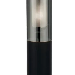 Pollerleuchte Schwarz Rauchgrau IP44 E27 90 cm Edelstahl